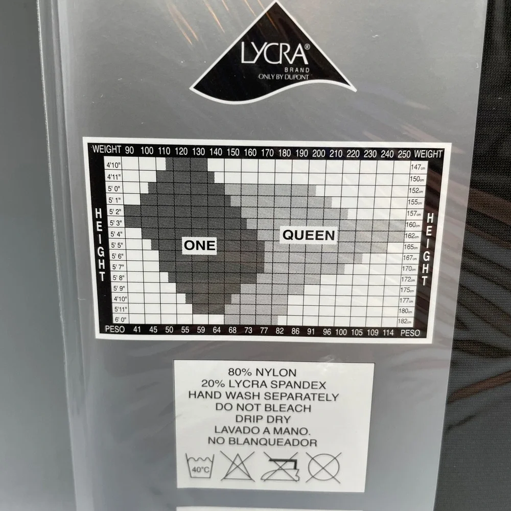 Duesang Queen Size Control Top Support Pantyhose Off Black Lycra DSQP-V2 NEW